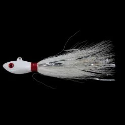 Captain Mack Chipmunk Bucktail Jig White Mylar3 Pk Striper Tackle