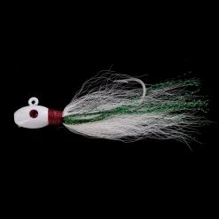 Captain Mack Super Bucktail Jig White Green Flash 3 Pk