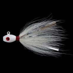 Captain Mack Super Bucktail Jig White Mylar 3 Pk Striper Tackle